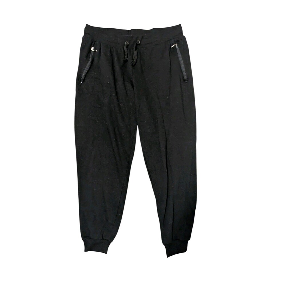 COCO Limon Women’s Black Knit Jogger Pants Size Large Drawstring Lounge